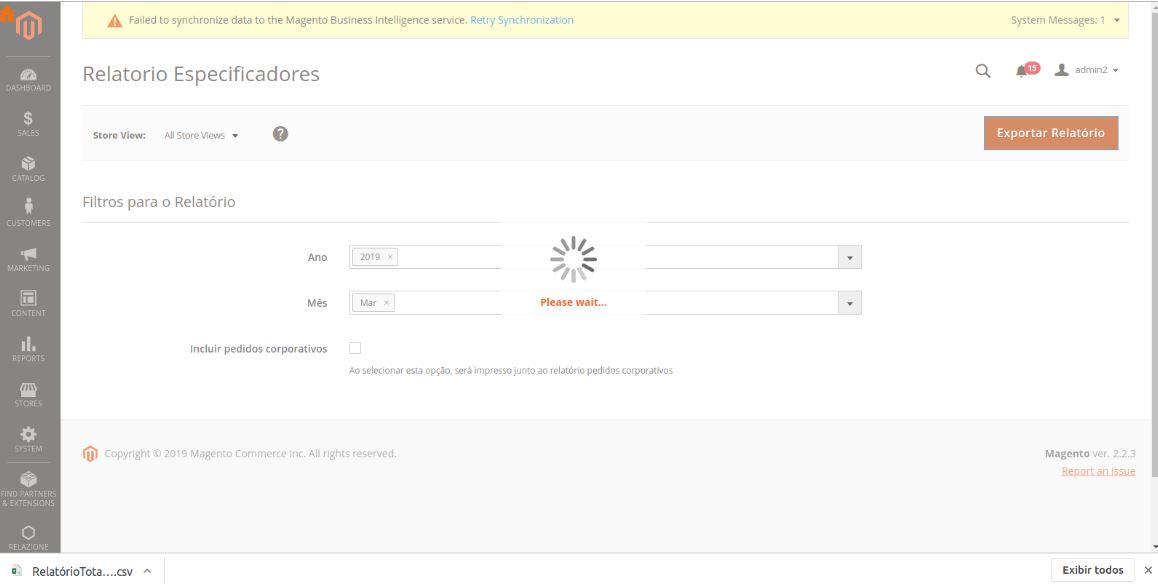 Create Csv Magento Admin